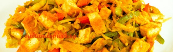 Stir Fried Tofu With Cabbage And Capsicum